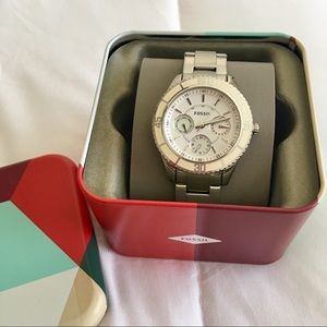 Fossil silver boyfriend watch